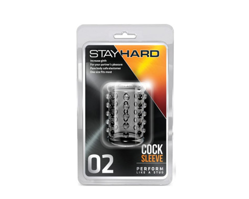 Прозрачная насадка на пенис с шишечками STAY HARD COCK SLEEVE 02 CLEAR