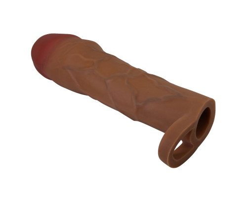Коричневая насадка на пенис Hani - 18 см.