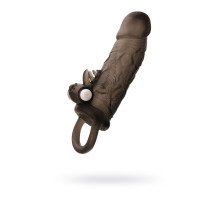 Чёрная насадка на пенис Toyfa XLover с вибрацией