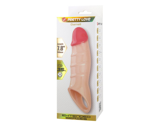 Телесная удлиняющая насадка на пенис Darnel