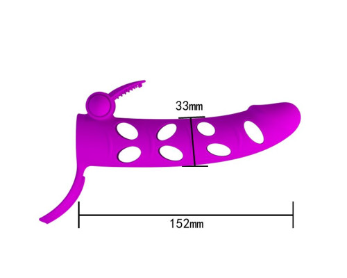 Насадка с закрытой головкой и виброэлементом для клиторального массажа