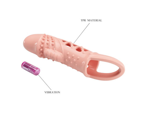 Телесная насадка с вибрацией Cecelia - 18,5 см.