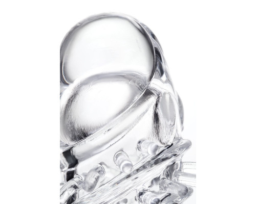 Насадка на пенис TOYFA A-Toys с вибропулей и шипами - 13,4 см.