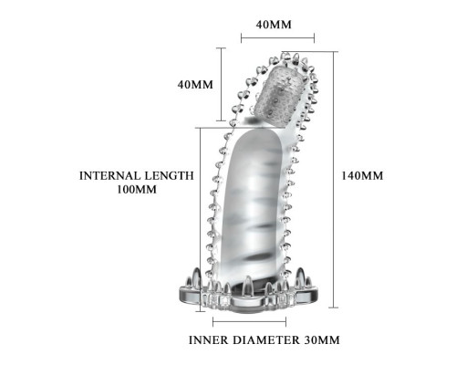 Насадка-удлинитель с пупырышками, усиками и вибропулькой