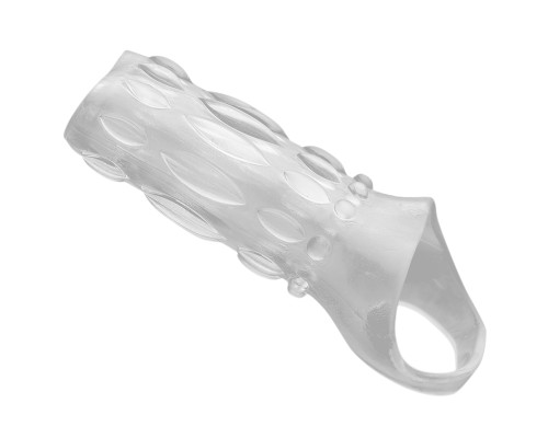 Насадка на пенис с кольцом для мошонки Clear Sensations Enhancer Sex Sleeve - 11,5 см.