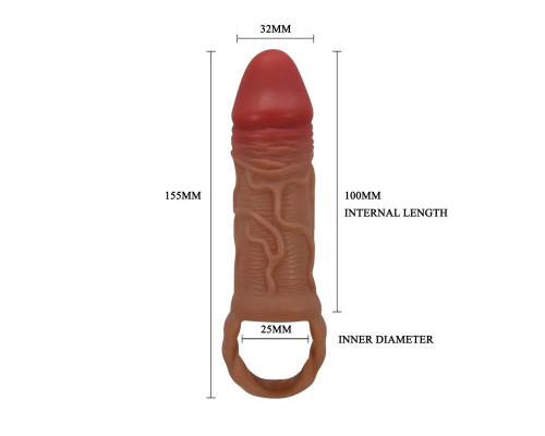 Реалистичная насадка на член Peirre - 15,5 см.