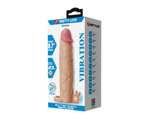 Телесная насадка на пенис Xerxes - 22 см.