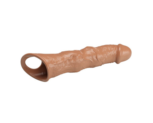 Карамельный фаллоудлинитель с 3 вставками - 28 см.