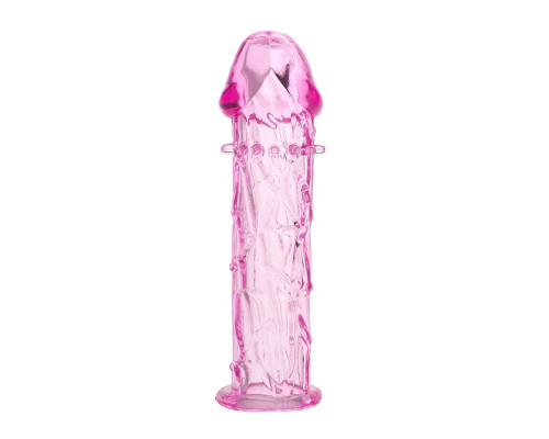 Гладкая розовая насадка с усиками под головкой - 12,5 см.