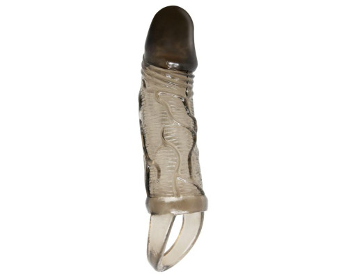 Дымчатая насадка на пенис с подхватом Brayden - 17 см.