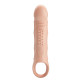 Телесная удлиняющая насадка с рельефом и вибрацией Brad - 21,3 см.