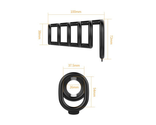 Черная насадка на пенис с подхватом мошонки Rodrigo