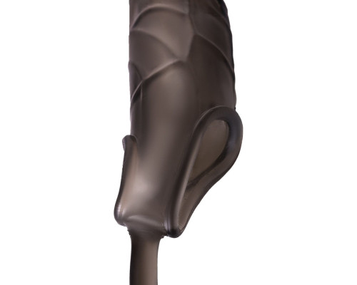 Дымчатая закрытая насадка с подхватом и анальным стимулятором