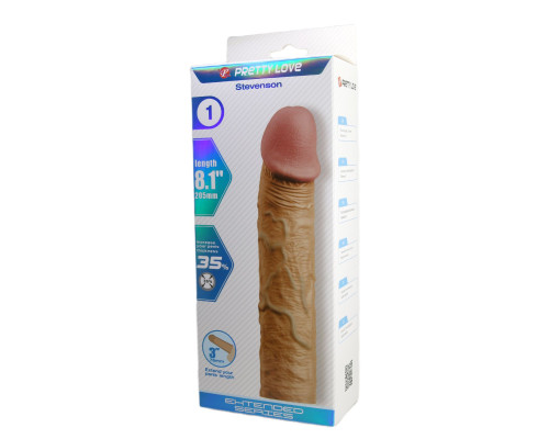 Телесная насадка на пенис Stevenson - 20,5 см.