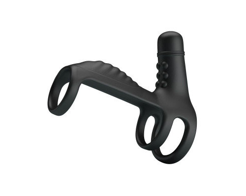 Черная вибронасадка на пенис Vibrating Penis Sling