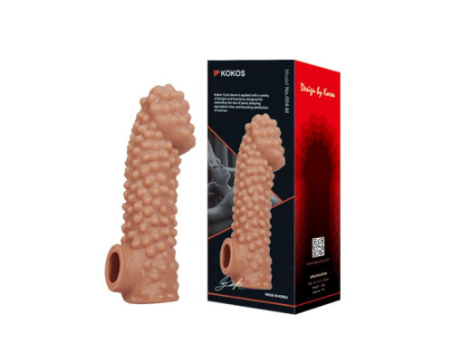 Насадка на фаллос с бугорками - 17,6 см.