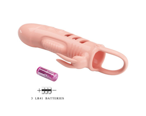 Телесная насадка на пенис с вибрацией Sloane - 18,7 см.