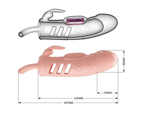 Телесная насадка на пенис с вибрацией Sloane - 18,7 см.