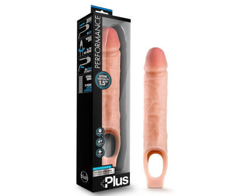 Телесный реалистичный фаллоудлинитель 10 Inch Silicone Cock Sheath Penis Extender - 25,4 см.