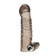 Дымчатая насадка на пенис с вибрацией  Vibrating Penis Enhancing Sleeve Extension - 13,3 см.
