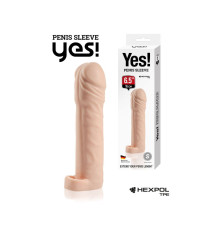 Телесная насадка-удлинитель со вставкой размера L - 16 см.