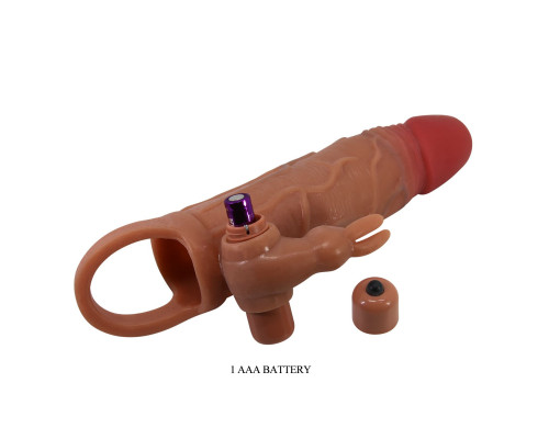 Карамельная вибронасадка с клиторальным стимулятором Osmar - 20,5 см.