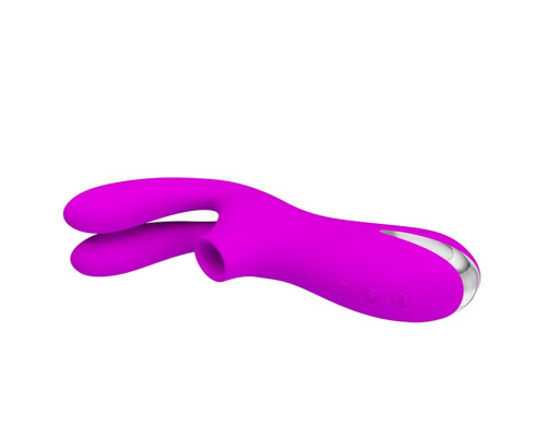 Лиловый вибратор с вакуумной стимуляцией Ralap