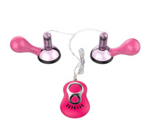 Розовые присоски-вибромассажеры для сосков