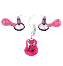 Розовые присоски-вибромассажеры для сосков