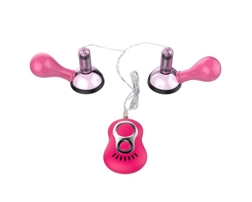 Розовые присоски-вибромассажеры для сосков