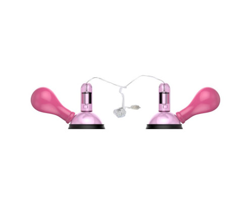 Розовые присоски-вибромассажеры для сосков