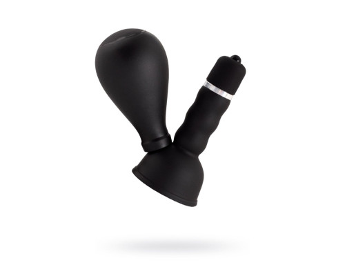 Черный вибратор с грушей на сосок