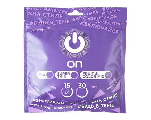Цветные ароматизированные презервативы ON) Fruit   Color - 15 шт.