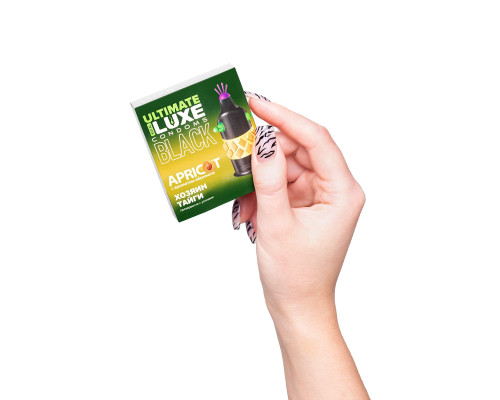 Черный стимулирующий презерватив «Хозяин тайги» с ароматом абрикоса - 1 шт.