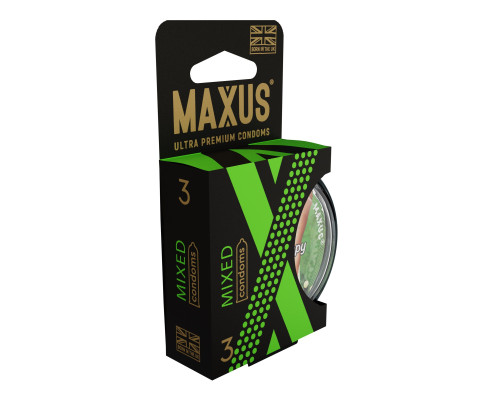 Презервативы в пластиковом кейсе MAXUS AIR Mixed - 3 шт.