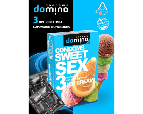 Презервативы для орального секса DOMINO Sweet Sex с ароматом мороженого - 3 шт.