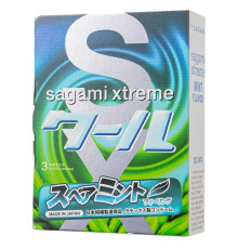 Презервативы Sagami Xtreme Mint с ароматом мяты - 3 шт.
