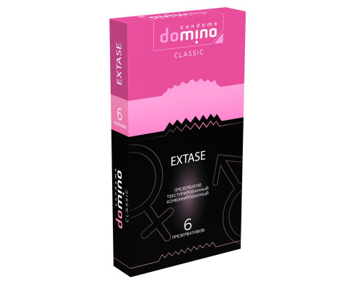Презервативы с точками и рёбрышками DOMINO Classic Extase - 6 шт.