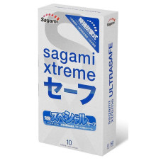 Презервативы Sagami Xtreme Ultrasafe с двойным количеством смазки - 10 шт.