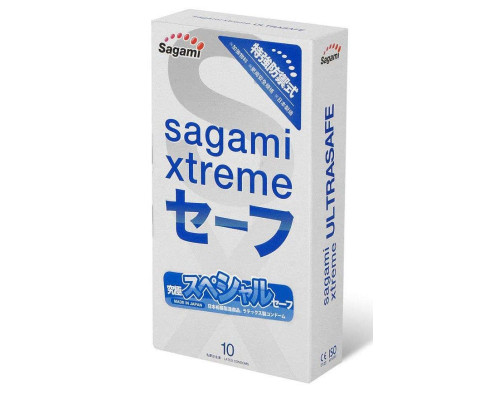 Презервативы Sagami Xtreme Ultrasafe с двойным количеством смазки - 10 шт.