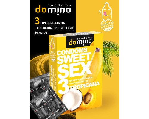Презервативы для орального секса DOMINO Sweet Sex с ароматом тропических фруктов - 3 шт.