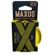 Презервативы с точками и рёбрами в железном кейсе MAXUS Special - 3 шт.