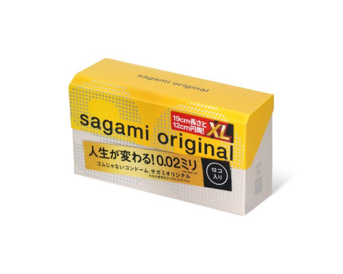 Презервативы увеличенного размера Sagami Original 0.02 XL-size - 12 шт.