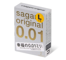 Презервативы Sagami Original 0.01 L-size увеличенного размера - 2 шт.