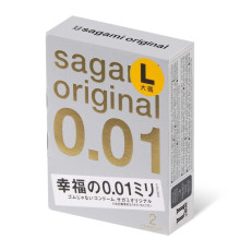Презервативы Sagami Original 0.01 L-size увеличенного размера - 2 шт.