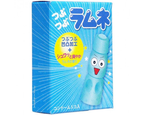 Презервативы Sagami Studded Lemonade с ароматом лимонада - 5 шт.