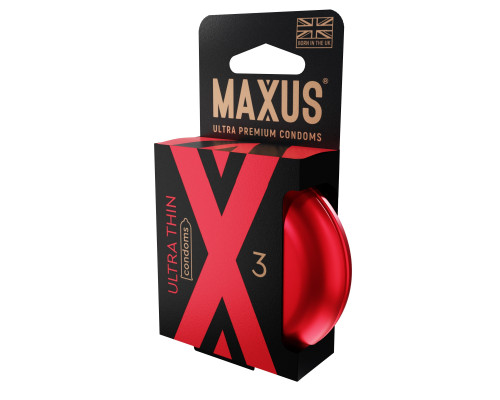 Ультратонкие презервативы в железном кейсе MAXUS Ultra Thin - 3 шт.