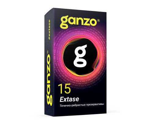 Презервативы анатомической формы с точечной и ребристой структурой Ganzo Extase - 15 шт.