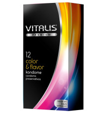 Цветные ароматизированные презервативы VITALIS PREMIUM color   flavor - 12 шт.