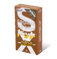 Презервативы Sagami Xtreme Feel Up с точечной текстурой и линиями прилегания - 10 шт.